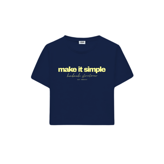POLERA BABY TEE MAKE IT SIMPLE (AZUL MARINO)