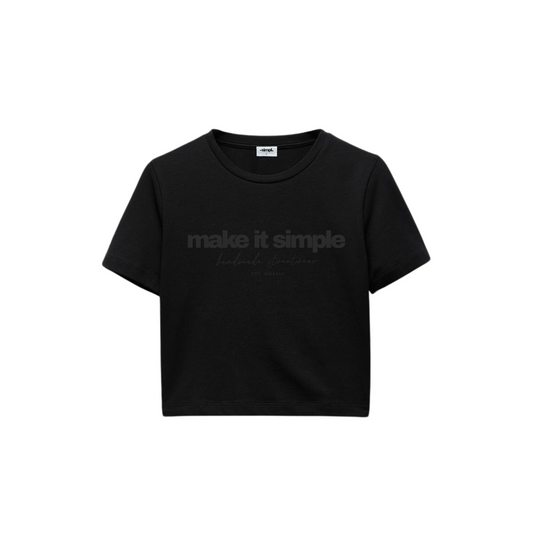 POLERA BABY TEE MAKE IT SIMPLE (DOBLE NEGRA)