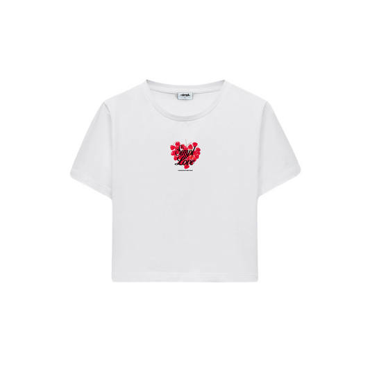 POLERA BABY TEE LOVE (BLANCA)