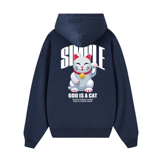 POLERON GOD IS A CAT (AZUL MARINO)