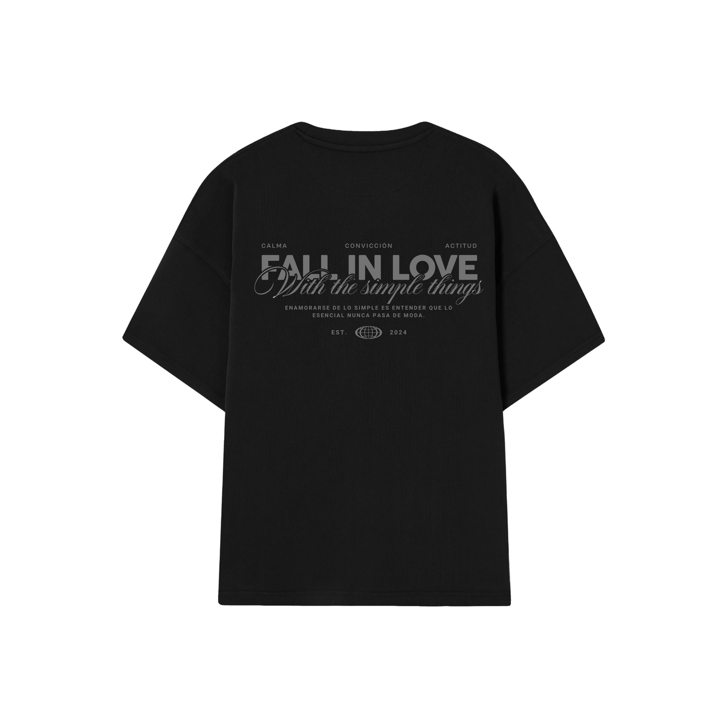 POLERA FALL IN LOVE (NEGRA Y GRIS)