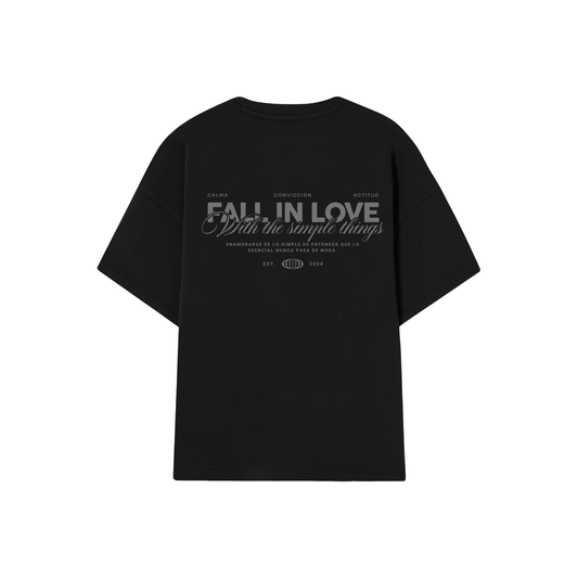 POLERA FALL IN LOVE (NEGRA Y GRIS)