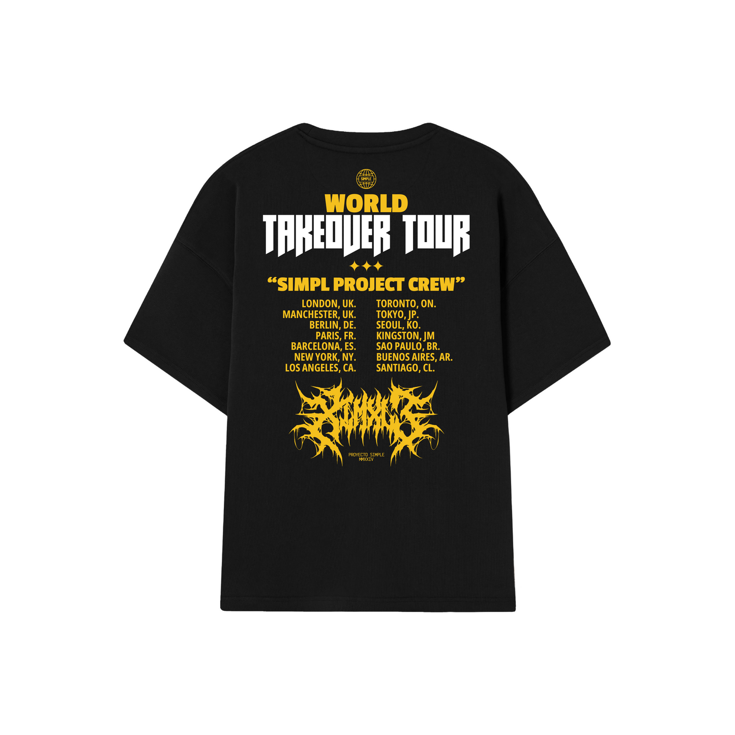 POLERA WORLD TOUR (NEGRA & AMARILLO)