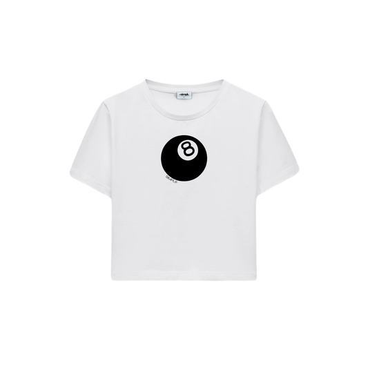 POLERA BABY TEE 8 BALL (BLANCA)