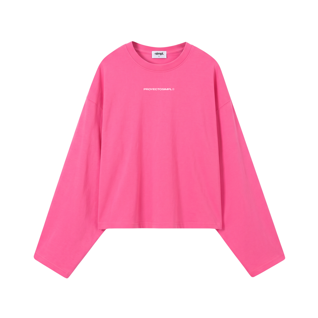 POLERA MANGA LARGA ESENCIAL (ROSADO NEON)