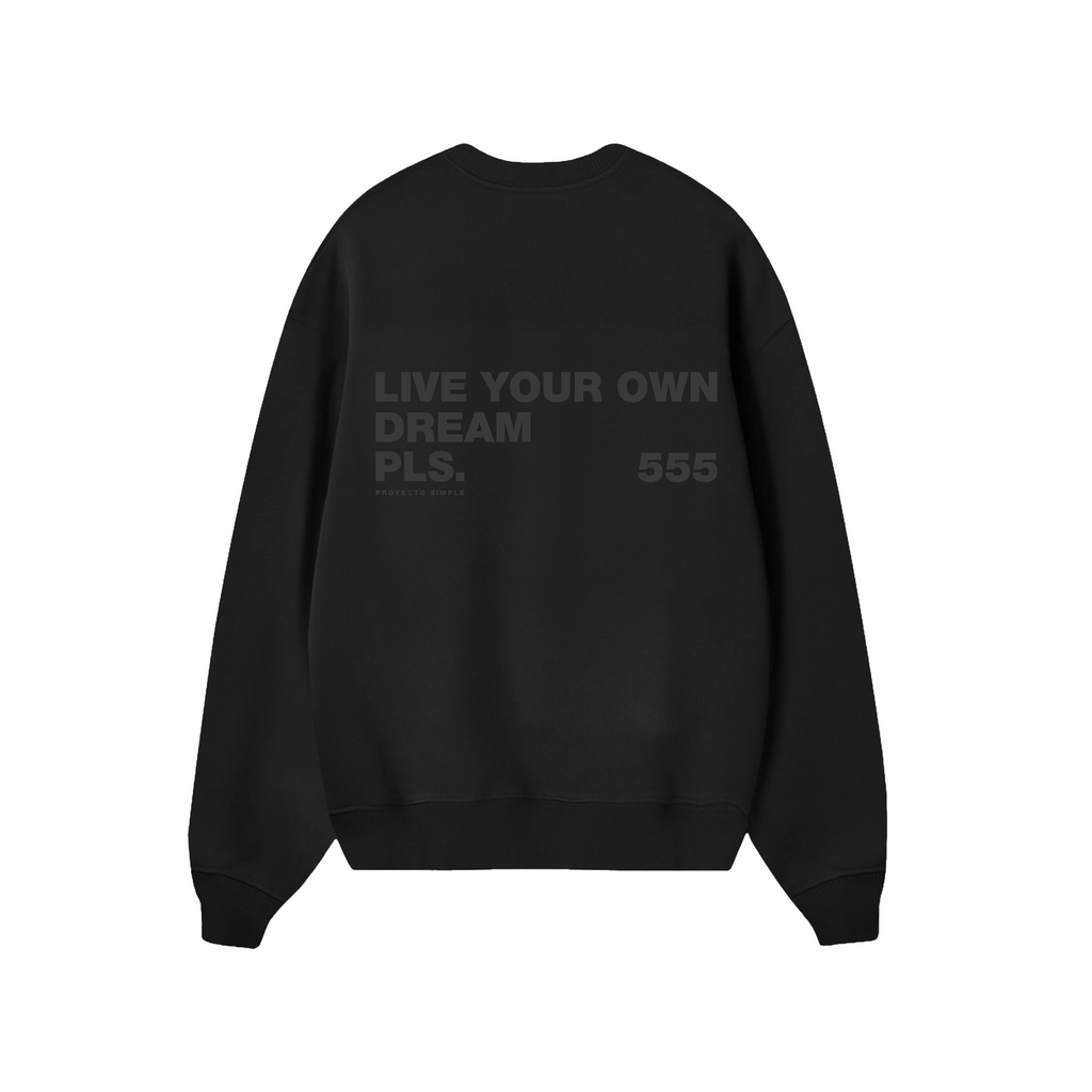 POLERON SIN GORRO LIVE YOUR DREAM (DOBLE NEGRO)