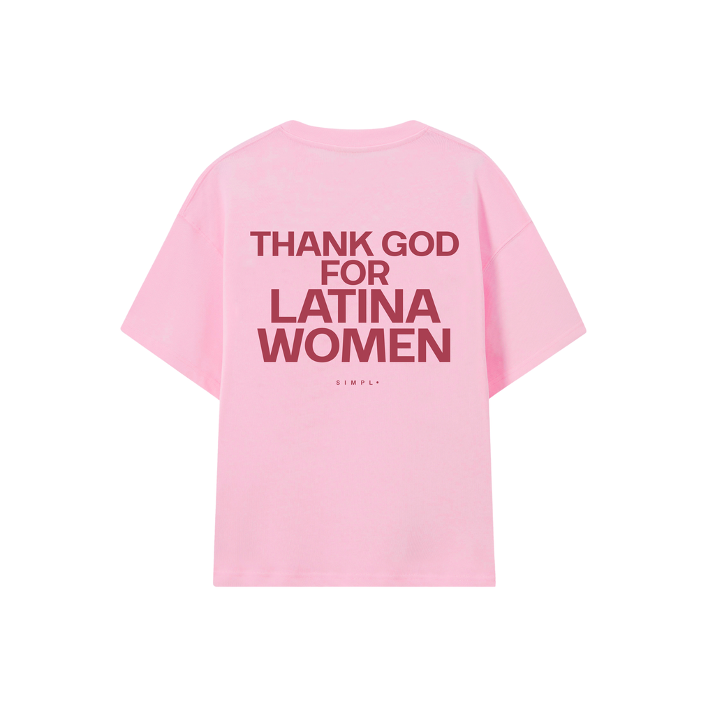 POLERA THANK GOD (ROSADA)