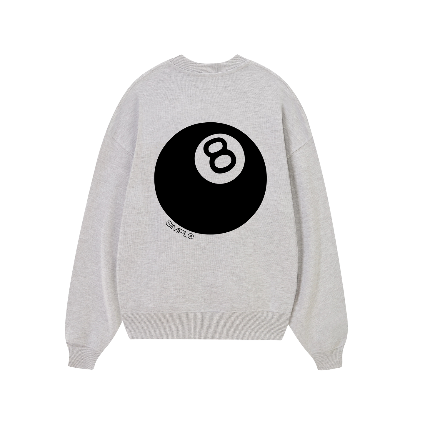 POLERON SIN GORRO 8 BALL (GRIS MELANGE)