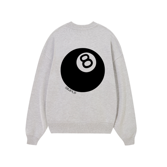 POLERON SIN GORRO 8 BALL (GRIS MELANGE)