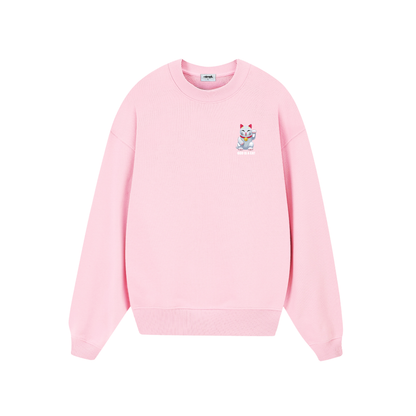 POLERON SIN GORRO GOD IS A CAT (ROSADO)