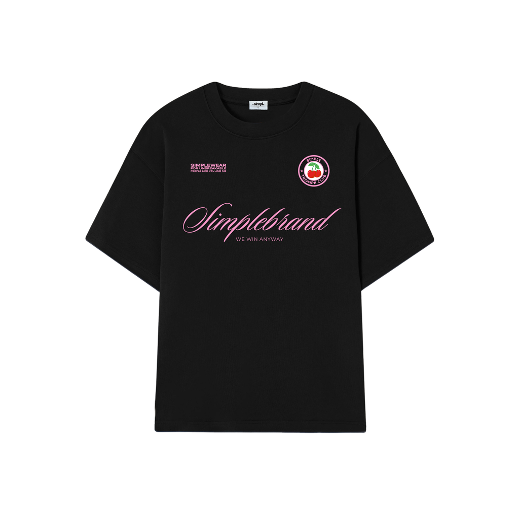 POLERA TRIUMPH (NEGRA Y ROSADO)