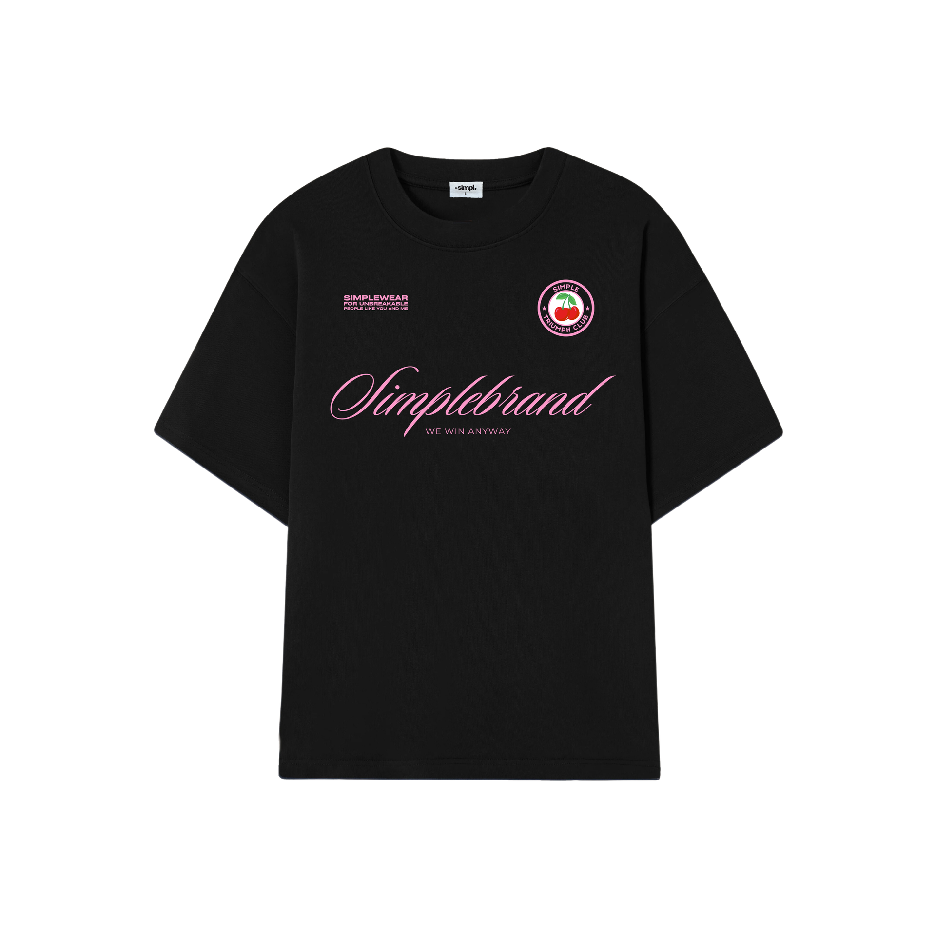 POLERA TRIUMPH (NEGRA Y ROSADO)