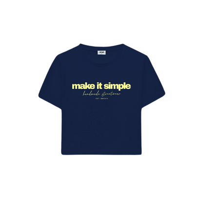 POLERA BABY TEE MAKE IT SIMPLE (AZUL MARINO)