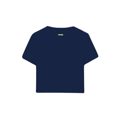 POLERA BABY TEE MAKE IT SIMPLE (AZUL MARINO)