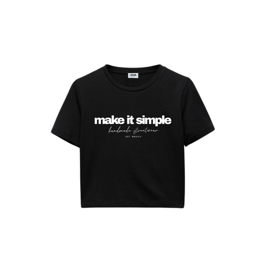 POLERA BABY TEE MAKE IT SIMPLE (NEGRA)