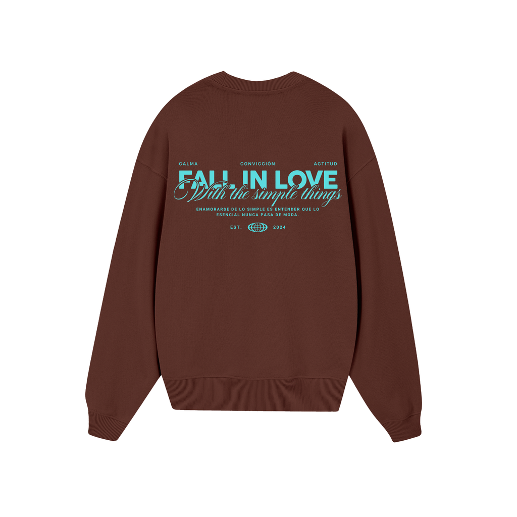 POLERON SIN GORRO FALL IN LOVE (CAFÉ)