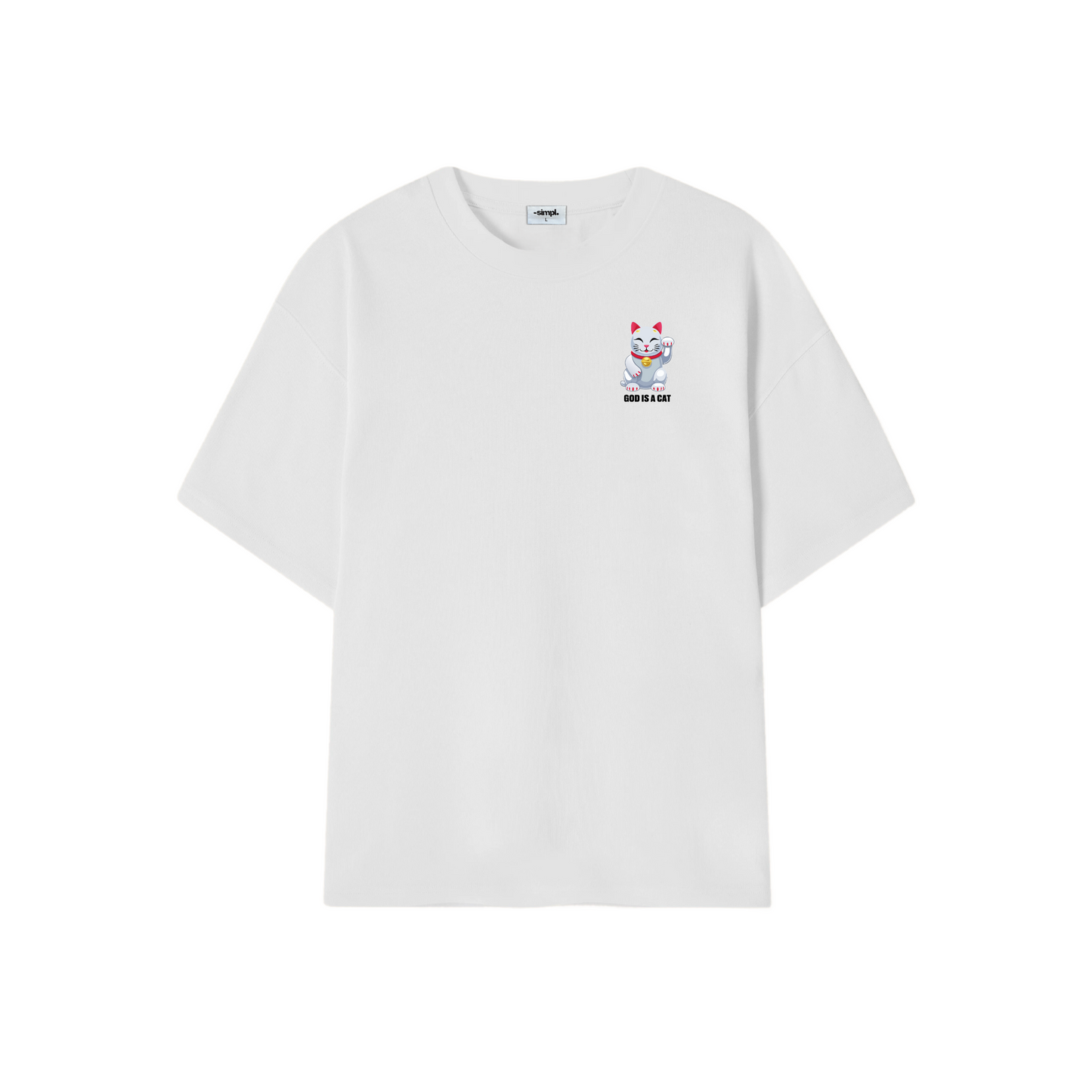 POLERA GOD IS A CAT (BLANCA)