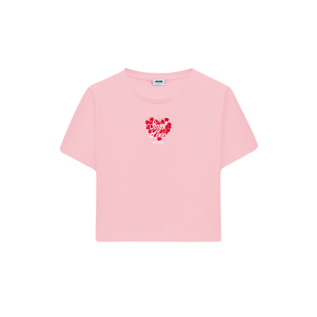 POLERA BABY TEE LOVE (ROSADA)