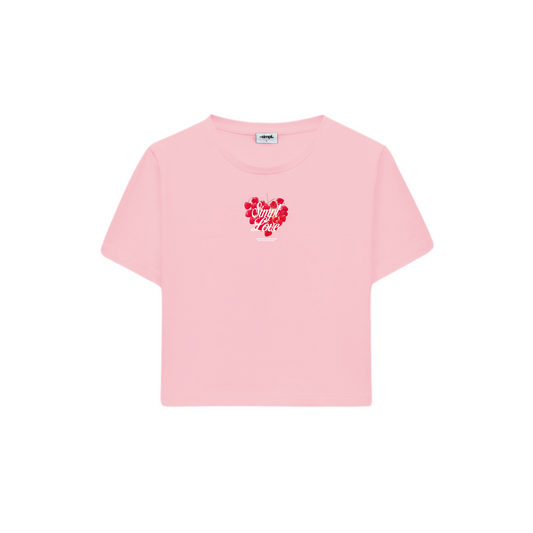 POLERA BABY TEE LOVE (ROSADA)