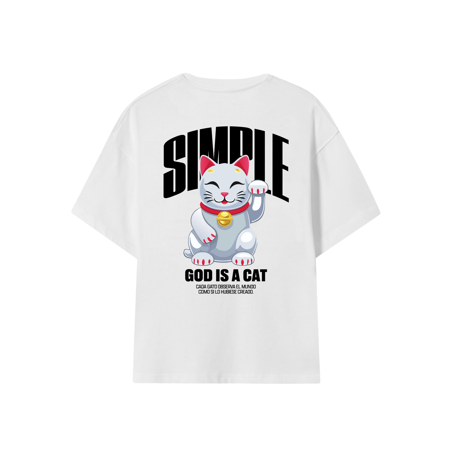 POLERA GOD IS A CAT (BLANCA)