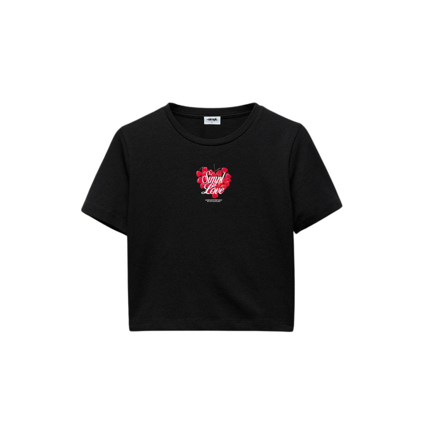 POLERA BABY TEE LOVE (NEGRA)