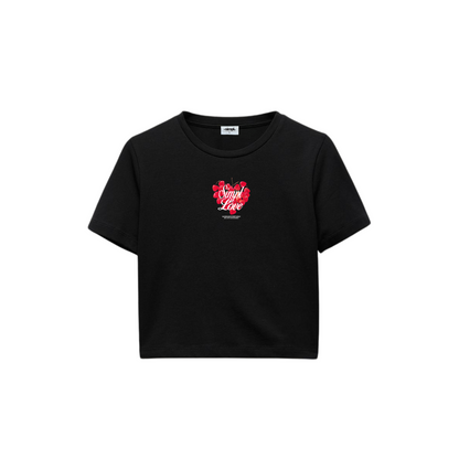 POLERA BABY TEE LOVE (NEGRA)