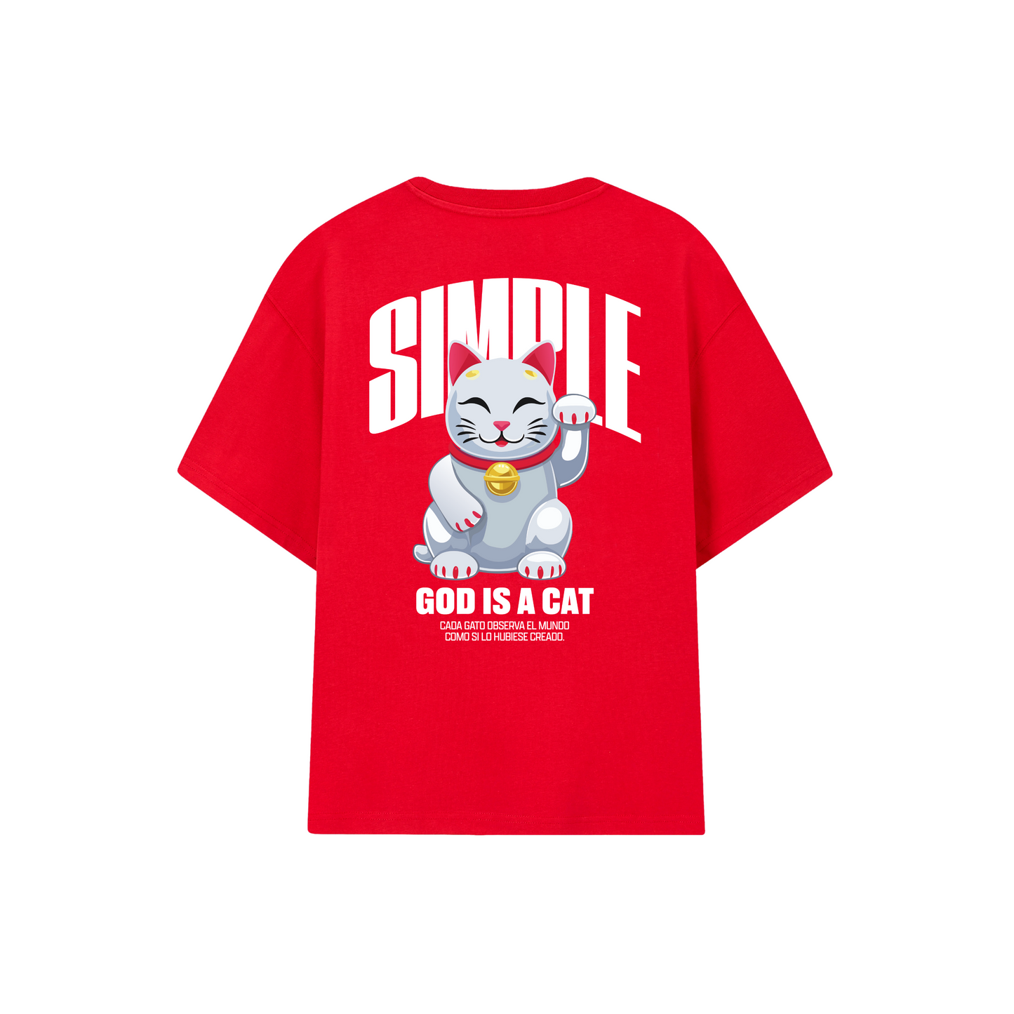 POLERA GOD IS A CAT (ROJA)