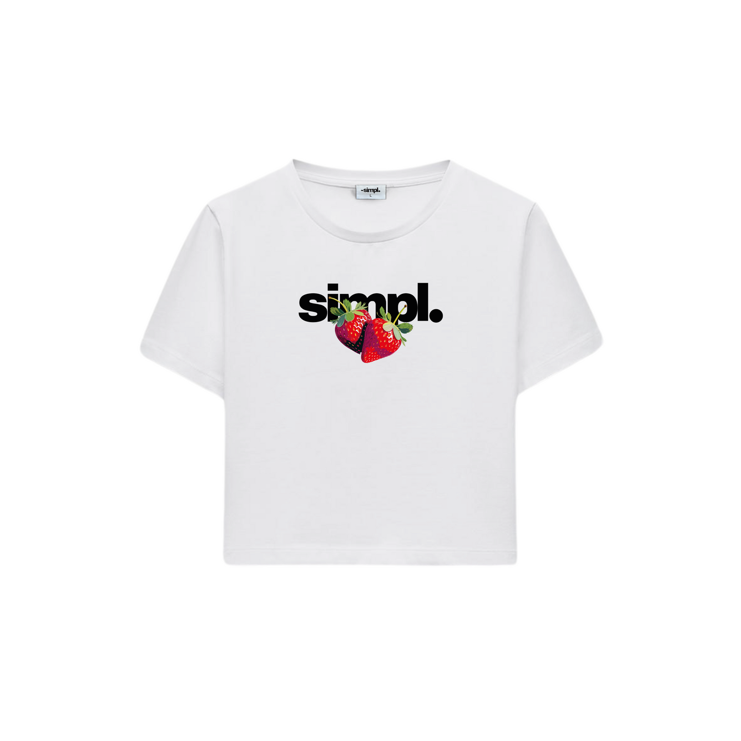 POLERA BABY TEE STRAWBERRY (BLANCA)