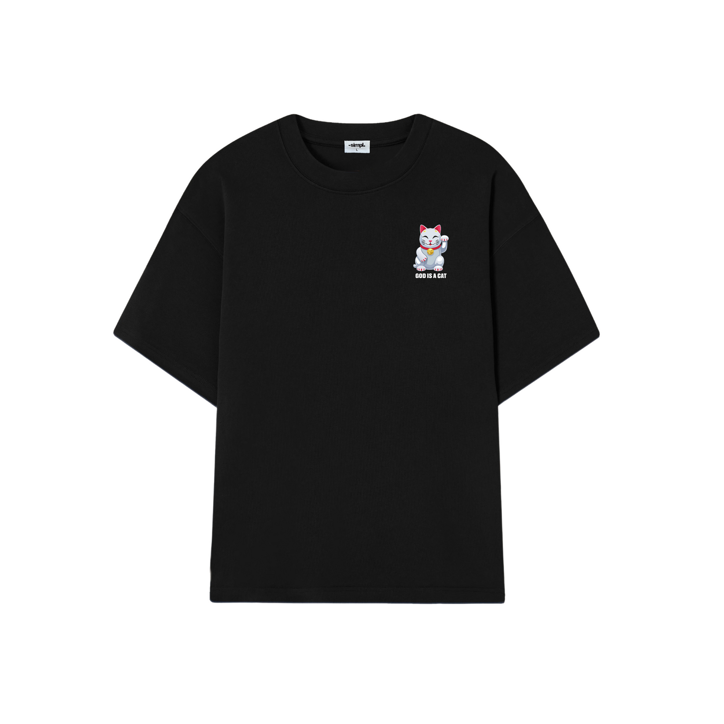 POLERA GOD IS A CAT (NEGRA)