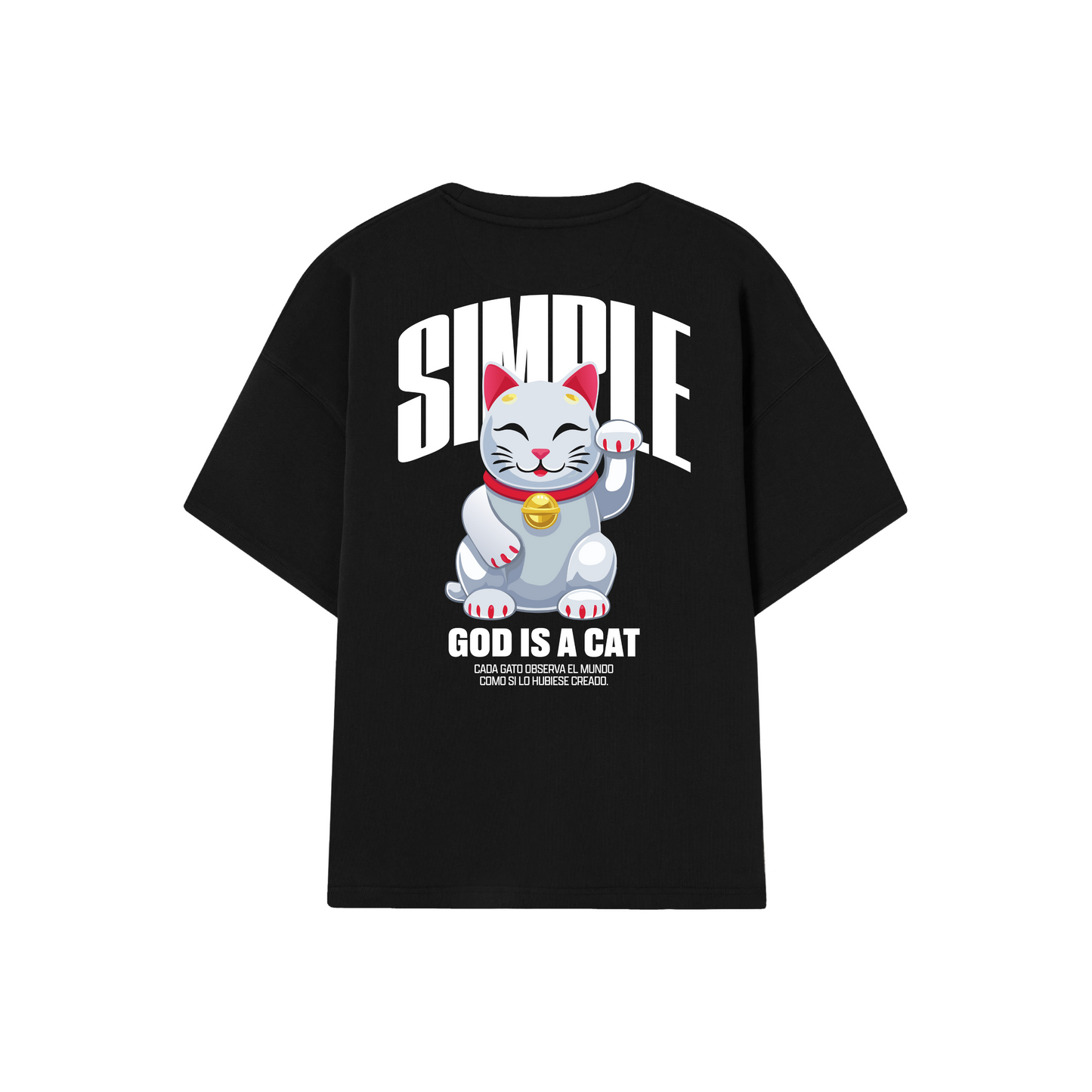 POLERA GOD IS A CAT (NEGRA)