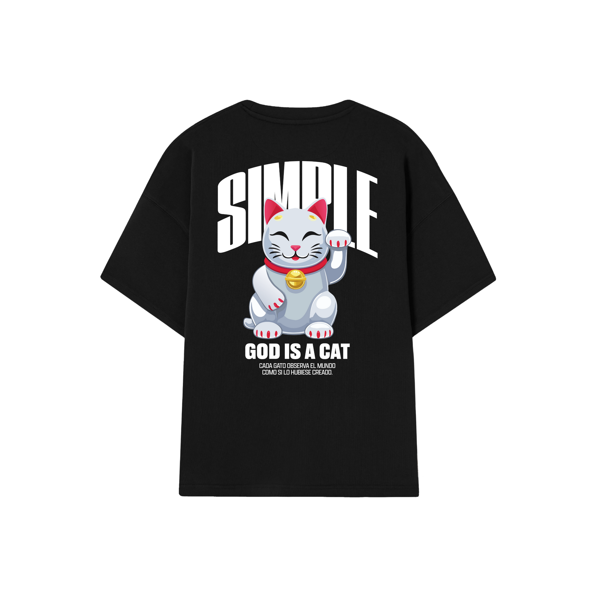 POLERA GOD IS A CAT (NEGRA)