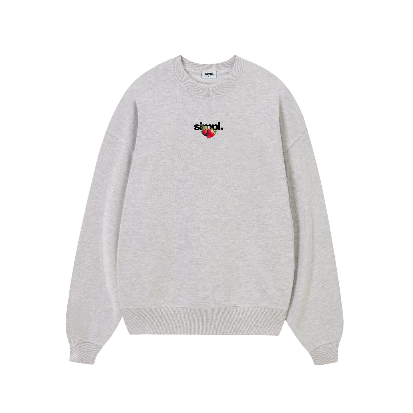 POLERON SIN GORRO STRAWBERRY (GRIS MELANGE)