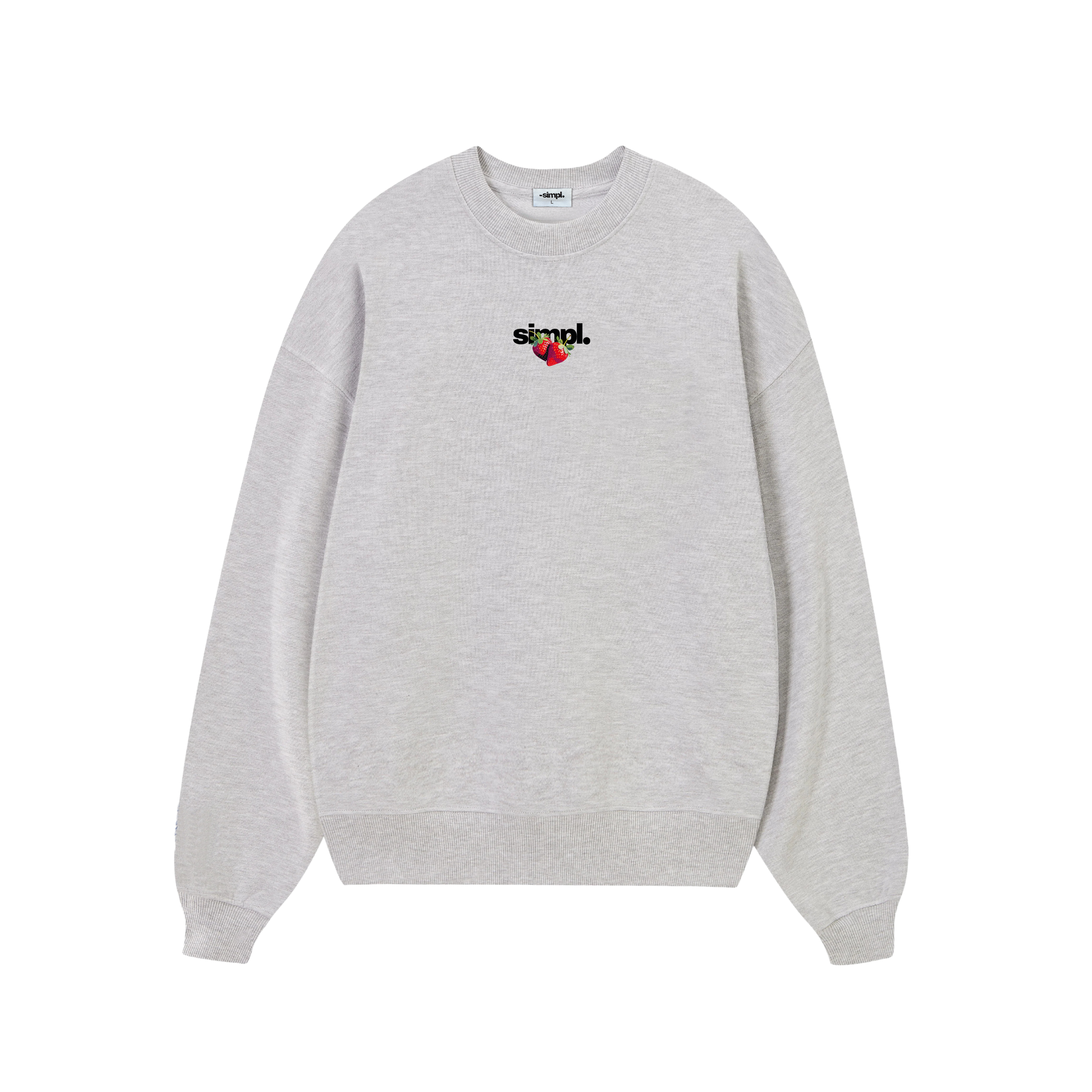 POLERON SIN GORRO STRAWBERRY (GRIS MELANGE)
