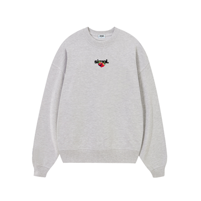 POLERON SIN GORRO STRAWBERRY (GRIS MELANGE)