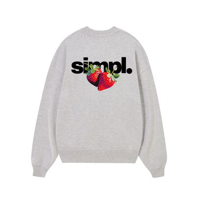 POLERON SIN GORRO STRAWBERRY (GRIS MELANGE)