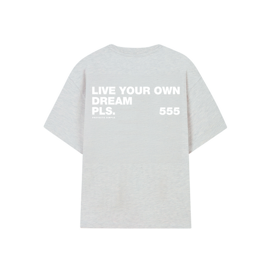 POLERA LIVE YOUR DREAM (GRIS MELANGE)