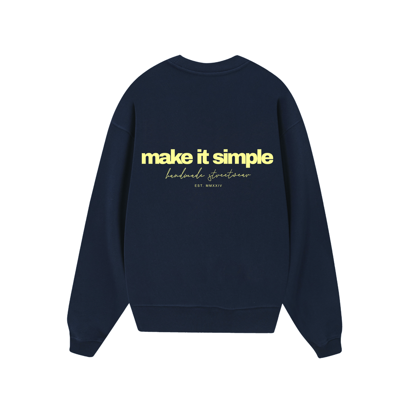 POLERON SIN GORRO MAKE IT SIMPLE (AZUL MARINO)