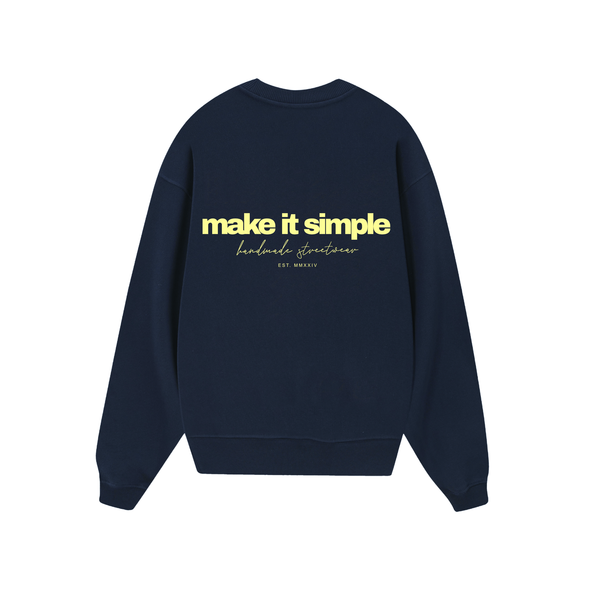 POLERON SIN GORRO MAKE IT SIMPLE (AZUL MARINO)