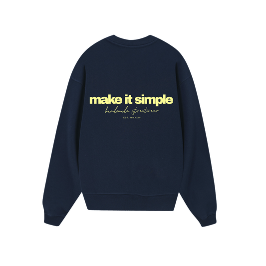 POLERON SIN GORRO MAKE IT SIMPLE (AZUL MARINO)